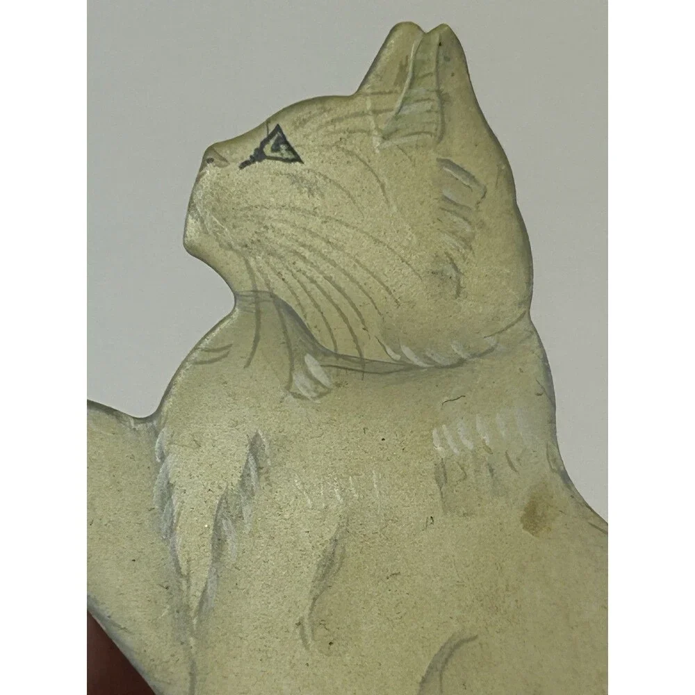 Kitty Ohio Wholesale White Cat Bendable Tail Vintage Rare Cottage Core Metal